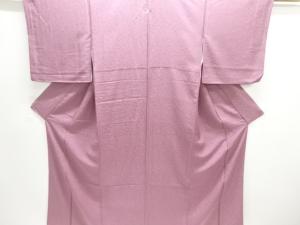 草花に古典柄織出し一ツ紋色無地着物